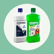 Shampoo Clorexidina ou Shampoo Antiparasitário 500mL ou Sabonete.