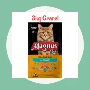 3kg Granel, Magnus Cat Gato Castrado Salmão, Ração Gatos Castrados