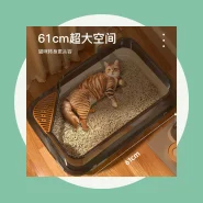 Caixa de Areia para Gatos, de Semi-fechada de Grandes Dimensões