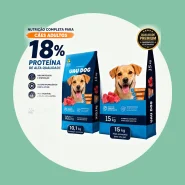 Ração Cachorro 15kg Ou 10kg Uau Dog Sabor Carne 18%