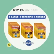 Kit 24 Sachê Pedigree 100g Cachorro Adulto Raças Pequenas Ração