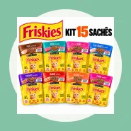Kit 15 Unidades de Sachês Friskies para Gatos Adultos Ração