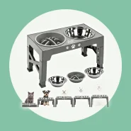 Comedouro Elevado em Inox para Cães e Gatos