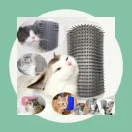 Kit Peças Escovas de Parede para Gato Brinquedo Pet Catnip
