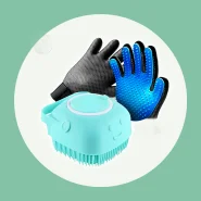 Kit Cuidados Pet Luva Tira Pelos Nano Escova Lava Pet
