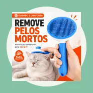 Escova Removedora Rasqueadeira Tira Pelos Mortos Pet, Animais, Gato