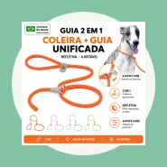 Guia Unificada para Cachorro 1,5m Mewoof Coleira e 2