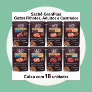 Ração Úmida Gatos Castrados Salmão Frango Granplus 18 Sachês