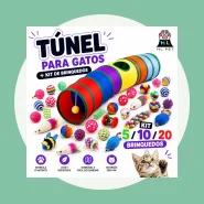 Kit Túnel para Gatos com 5 10 20 Brinquedos Interativos