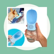 Garrafa Água Pet Bebedouro Portátil Cão Cachorro Gato 350ml