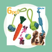 Brinquedo Pet Corda, Kit com 6 Unidades, Mordedor para Cachorro