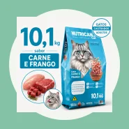 Ração para Gato Castrado Adulto 10,1kg Sabor Carne Frango 28g