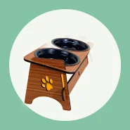 Comedouro e Bebedouro Elevados para Cães e Gatos