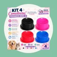Kit 4 Comedouros Elevados 80ml para Gatos