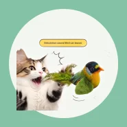 Brinquedo de Gato de Pássaro de Pelúcia Realista com Som