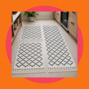 Kit Passadeira Cozinha 3 Peças Jogo Tapete Geométrico Decoração Casa