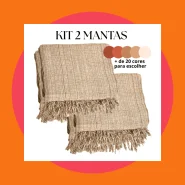 Kit 2 Mantas Decorativas Para Sofá Luxuosa Tamanho 210X120 Tecido 100% Algodão Casa Nova Elegante