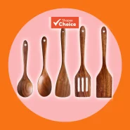 Espátula De Madeira Para Cozinhar Conjunto 5 Pçs Utensílio Colher
