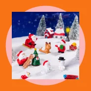 Estatuetas de Natal em Miniatura Papai Noel Boneco de Neve