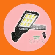 Luminária Solar Parede 108 Cob LED Luz Frio Prova D'água