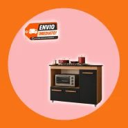 Balcão para Cooktop 4 Bocas com 3 Portas Ana Cozinha