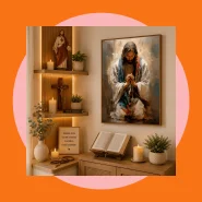 Quadro Decorativo Jesus Orando Pai Nosso 50x75cm 60x90cm Religioso Para Sala Quarto Escritório