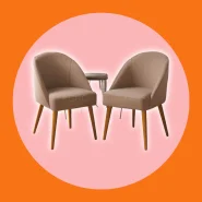 kit 2 Cadeira de Jantar Lua Decorativa Poltrona Lua Sala de Estar Salão Quarto Estética Recepção