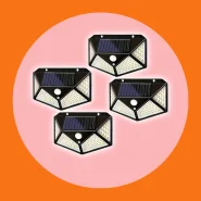 1 2 4 Pcs Luminária Parede Solar 100 Leds