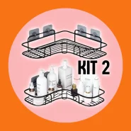 Kit 2 Prateleiras Suporte Com Alto Adesivos Para Parede Banheiro Cozinha lavanderia Shampoo