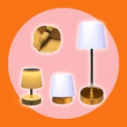 Abajur Recarregável Touch Luminária Retrátil em Aço com Luz