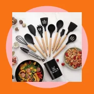 Jogo Completo de Utensílios de Cozinha de Silicone Itens Essenciais