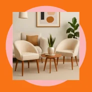 Kit 2 Cadeira Lua Decorativa Poltrona Lua Sala de Estar