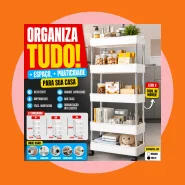 Prateleira Carrinho Auxiliar Organizador de Objetos Multiuso 4