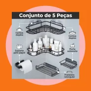 Kit de 2 3 4 5 Suportes Porta Shampoo Organizador