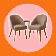 Kit 2 Cadeira de Jantar Lua Decorativa Poltrona Lua Sala