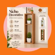 Mesa de Cabeceira com Nicho Quarto, Sala, de Estar 70cm