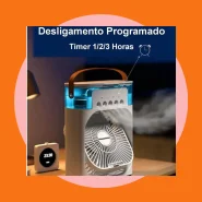 Mini Ar Condicionado Umidificador Ventilador Portátil USB LED