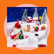 Estatuetas de Natal em Miniatura Papai Noel Boneco de Neve