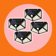 1 2 4 Pcs Luminária Parede Solar 100 Leds