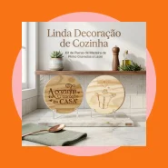 Enfeite para Cozinha Madeira Pinos Quadro Decorativo Decoração
