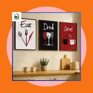 3 Peças Decoração de Parede de Arte para de Cozinha