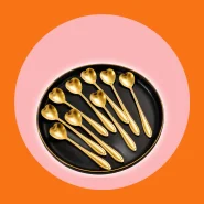 Kit 10 Colheres Coração Fofa para Cozinha Mesa Posta Douradas