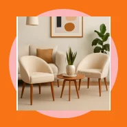 Kit 2 Cadeira Lua Decorativa Poltrona Lua Sala de Estar