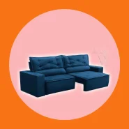 Sofá Retrátil e Reclinável 3 lugares com Molas 1,80m Livia Suede