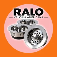 Kit 2 Ralos para Pia Modelo Americano Cromado com Válvula