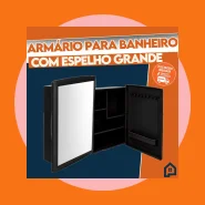 Armário de Banheiro com Espelho Grande e Suspenso Dual Espaçoso