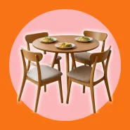 Mesa de Jantar Tampo de Madeira Redondo 70 / 80 cm Base 3 Pés Palito