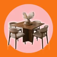 Mesa de Jantar Quadrada 4 Lugares Moderna em Mdp