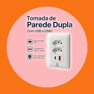Tomada De Parede Dupla USB E USBC Carregador Rápido 4 Em 1 Bivolt