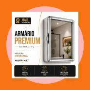Armário Banheiro Plástico Espelheira Espelho Vidro 2mm Moldura